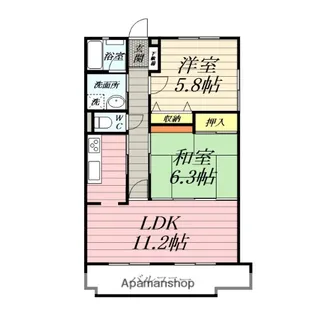 ラ・メール弥勒寺【2階】の間取り
