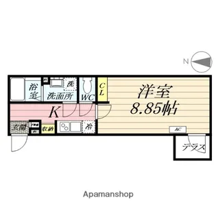 カインドネス愛甲石田WEST【1階】の間取り