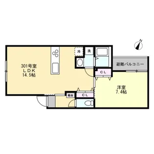 ベイルームコート辻堂【3階】の間取り