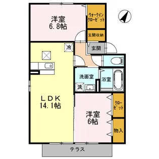 アクシス南林間弐番館【1階】の間取り