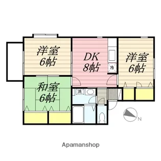 リバーサイド石塚B【1階】の間取り