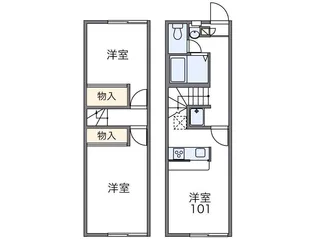 レオパレスボヌール【1階】の間取り