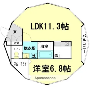 シェルコート【2階】の間取り