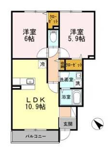 アドラブール【1階】の間取り