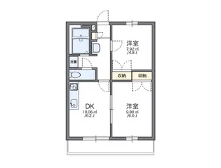 レオパレス石塚【203号室】の間取り