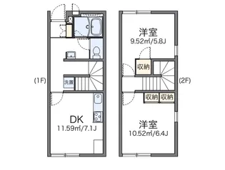 レオパレスプリメーラ深見【107号室】の間取り
