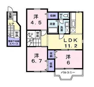 シャン・ド・ポワール【2階】の間取り