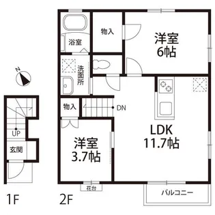 プリムローズB【2階】の間取り