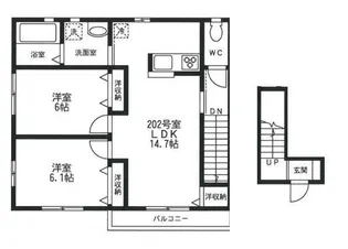 ラークⅡ【202号室号室】の間取り