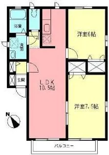エスポワール立野B【1階】の間取り