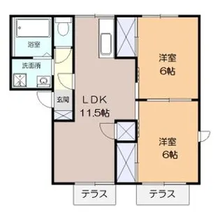 ハイツ北村【1階】の間取り
