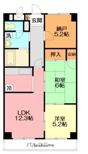 ソシアグリーンオーク【6階】の間取り
