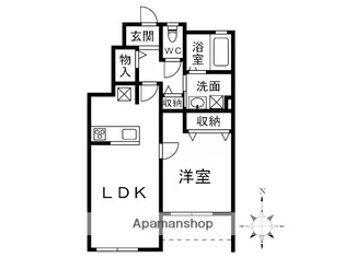 1LDKの間取り画像