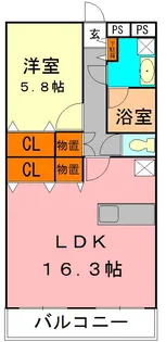 ベルフルール【201号室】の間取り