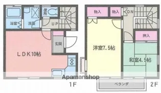 工藤テラスハウス【1号室】の間取り
