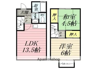 神奈川県南足柄市生駒【テラスハウス】の間取り
