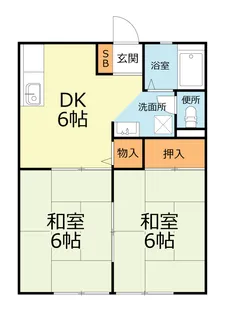 リバーサイドハイツC【2階】の間取り