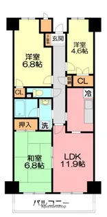 アズフローラいずみ野【5階】の間取り