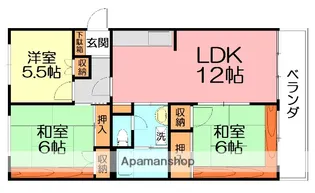 湘南ハイムFE棟【3階】の間取り