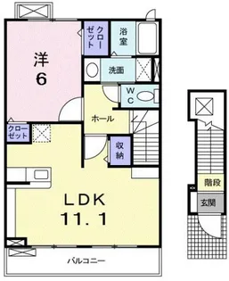 クラール曽比A【2階】の間取り