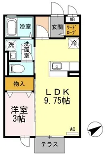 スリーエイト扇【1階】の間取り