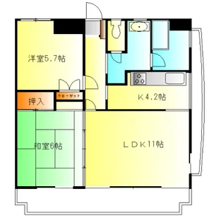 ジュネス小田原【4階】の間取り