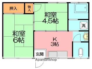 大和ハイツ【2階】の間取り