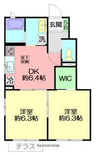 ロジュマン鵠沼【1階】の間取り