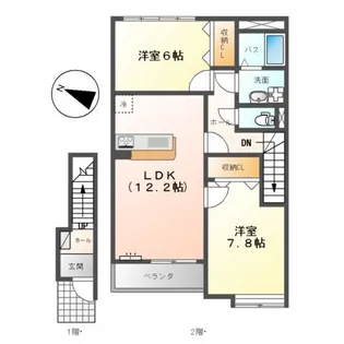 ブロードパインA【2階】の間取り