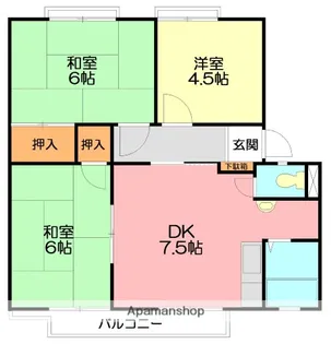 熊沢ハイツ3【1階】の間取り