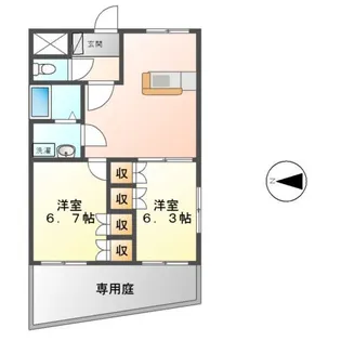 ガーデンプレイス【1階】の間取り