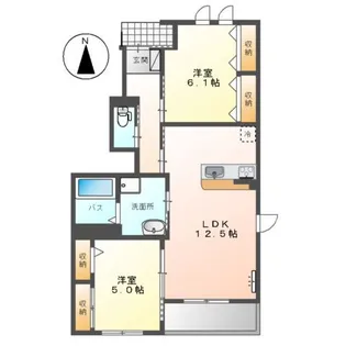 プティ・モンド【1階】の間取り