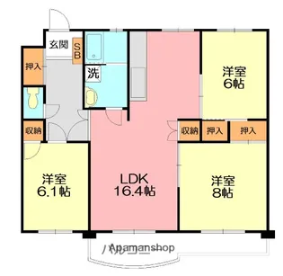 パームスプリングス西湘【1階】の間取り