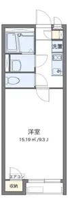 クレイノ光彩SOUTH【102号室】の間取り