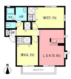 コーポ豊明B【1階】の間取り