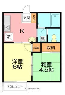 コーポプレジール【2階】の間取り