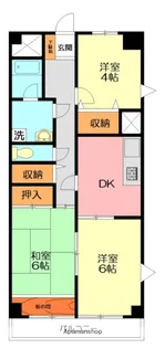 ペアコート伊勢原【6階】の間取り