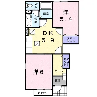 プラム ブルック【1階】の間取り
