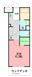 カレッジヒルズ【C102号室】の間取り