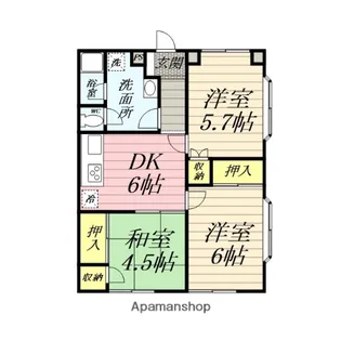 太洋ハイツ【2階】の間取り