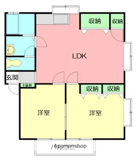 ハイツシャローム【2階】の間取り