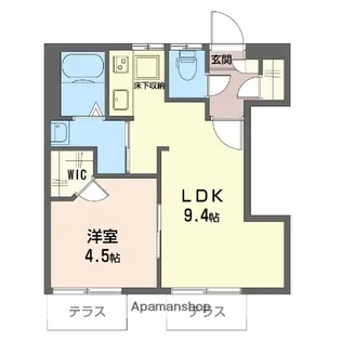 クローバーハイツ【1階】の間取り