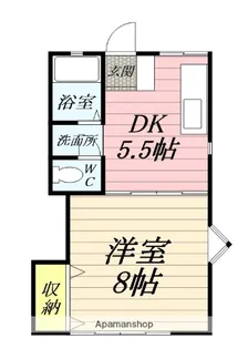 1DKの間取り画像