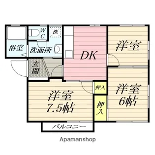 ル・レーブ聖A棟【2階】の間取り