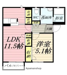 ソレーユ美鈴【1階】の間取り