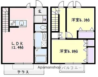 メゾン東中原【1階】の間取り