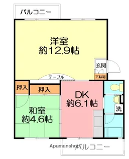 渋沢小田急ハイツ2号棟【4階】の間取り