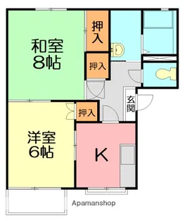 フラワーハイツ【2階】の間取り