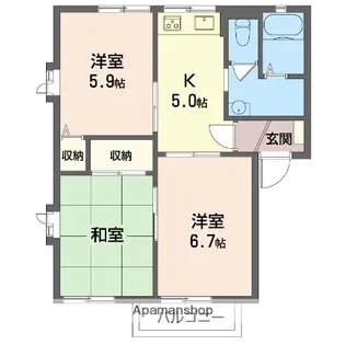 フミール美鈴Ⅱ【2階】の間取り