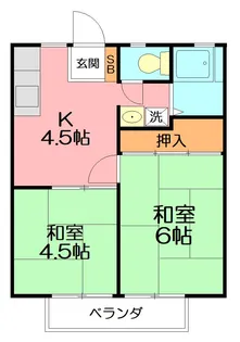 柚ノ木ハイツ【2階】の間取り